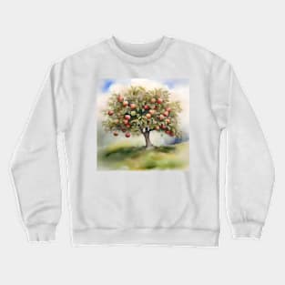 Apple Tree Day - January 6 - Watercolor & Pen Crewneck Sweatshirt